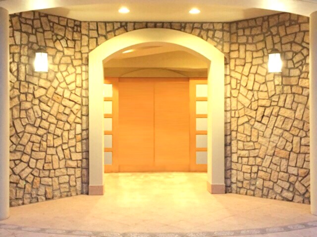 Family funeral hall main entrance.