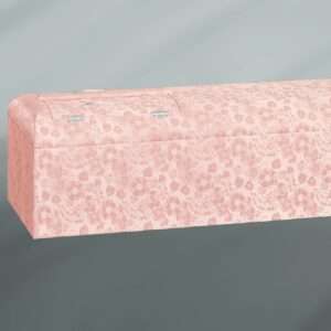 White pink floral coffin.