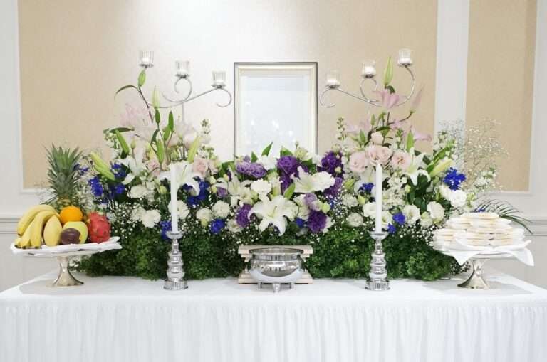 Flower altar for memorial service