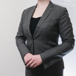 Professional female funeral host.