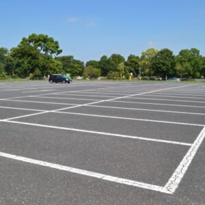 Funeral home parking lot.