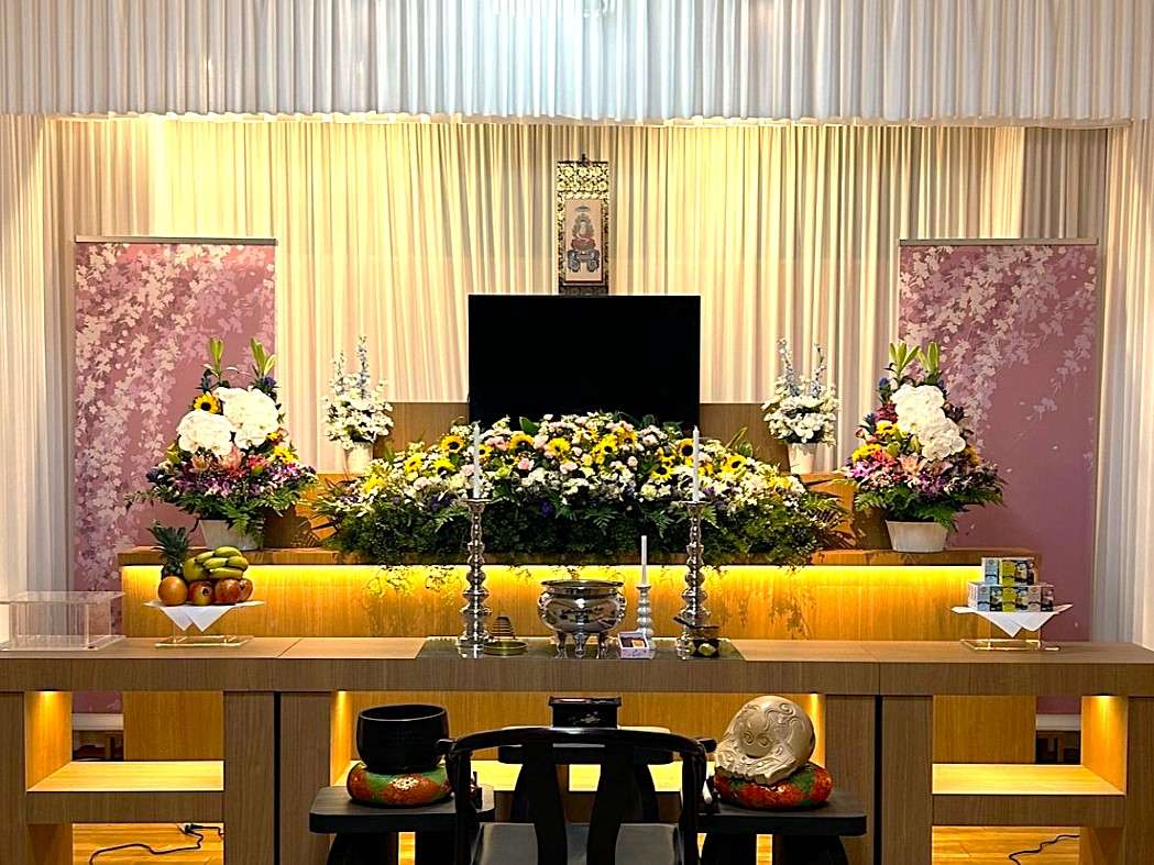 Funeral flower altar
