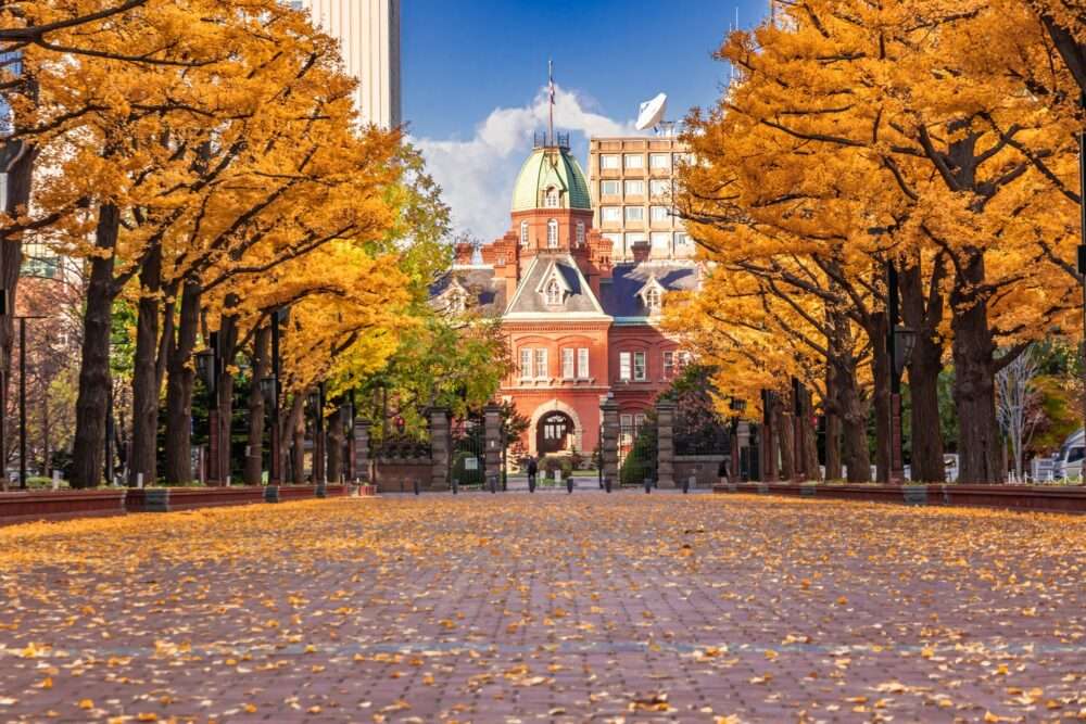 Sapporo's landmark Hokkaido Prefectural Office in autumn